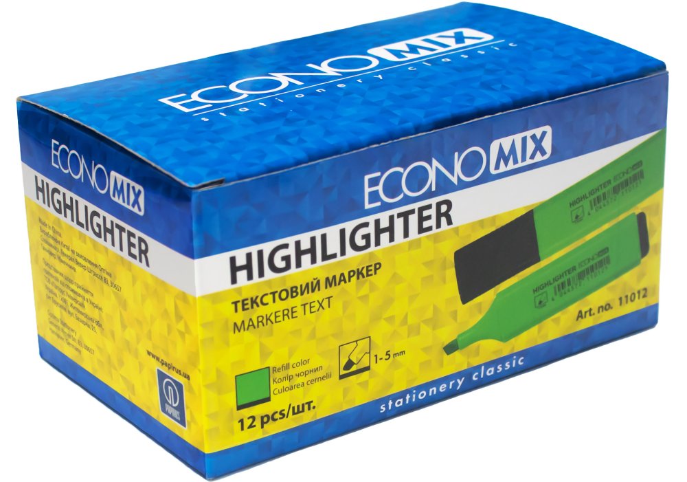 Маркер текстовий ECONOMIX 1-5 мм, колір зелений