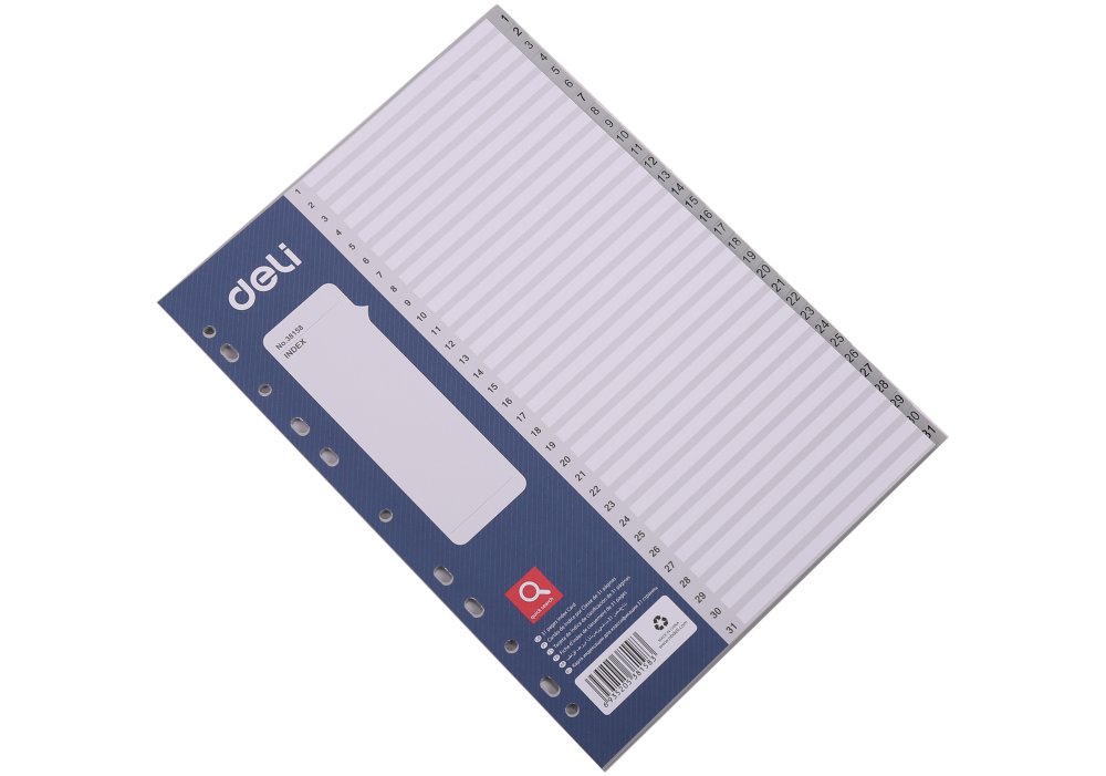 Разделитель страниц пластиковый Deli, РР, А4, цифровой 1-31