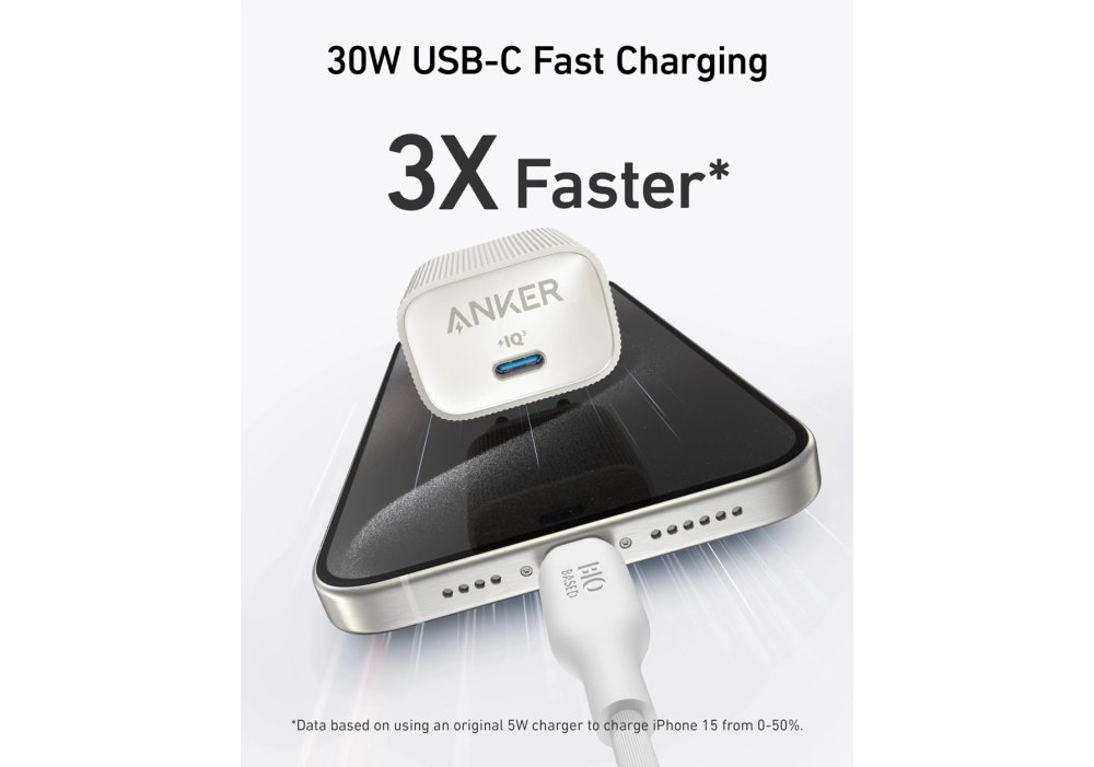 Сетевое зарядное устройство Anker PowerPort 511 Nano IV - 30W USB-C White