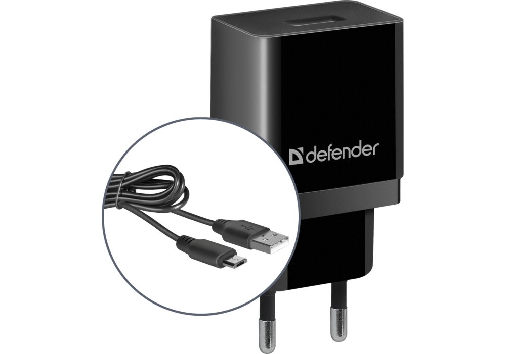 Мережевий зарядний пристрій Defender UPС-11 1xUSB, 5V/2.1А, Кабель micro-USB (83556)