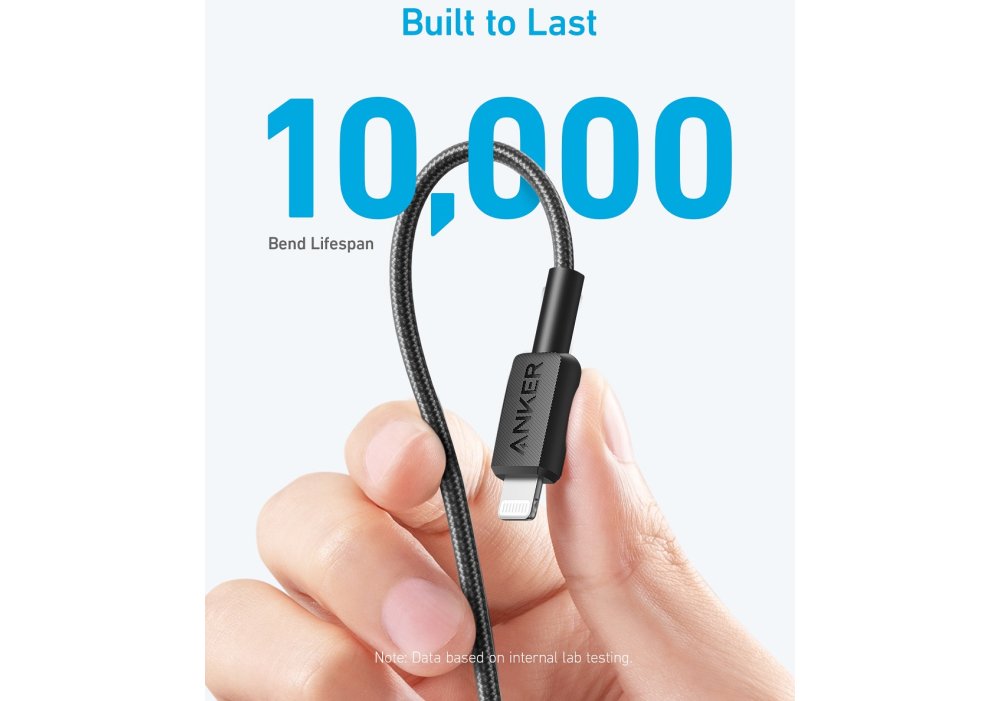 Кабель Anker 322 USB-C to Lightning - 1.8m Nylon Black