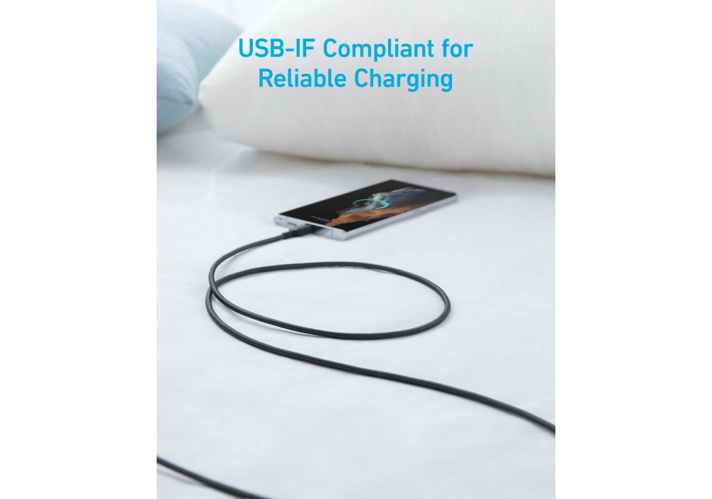 Кабель Anker 322 USB-A to USB-C - 1.8m Nylon Black