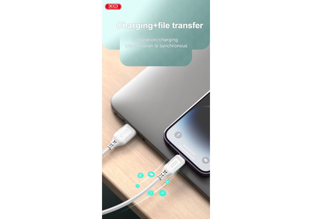 Кабель XO NB235 Zebra Series Braided USB-A to Micro - 1m White