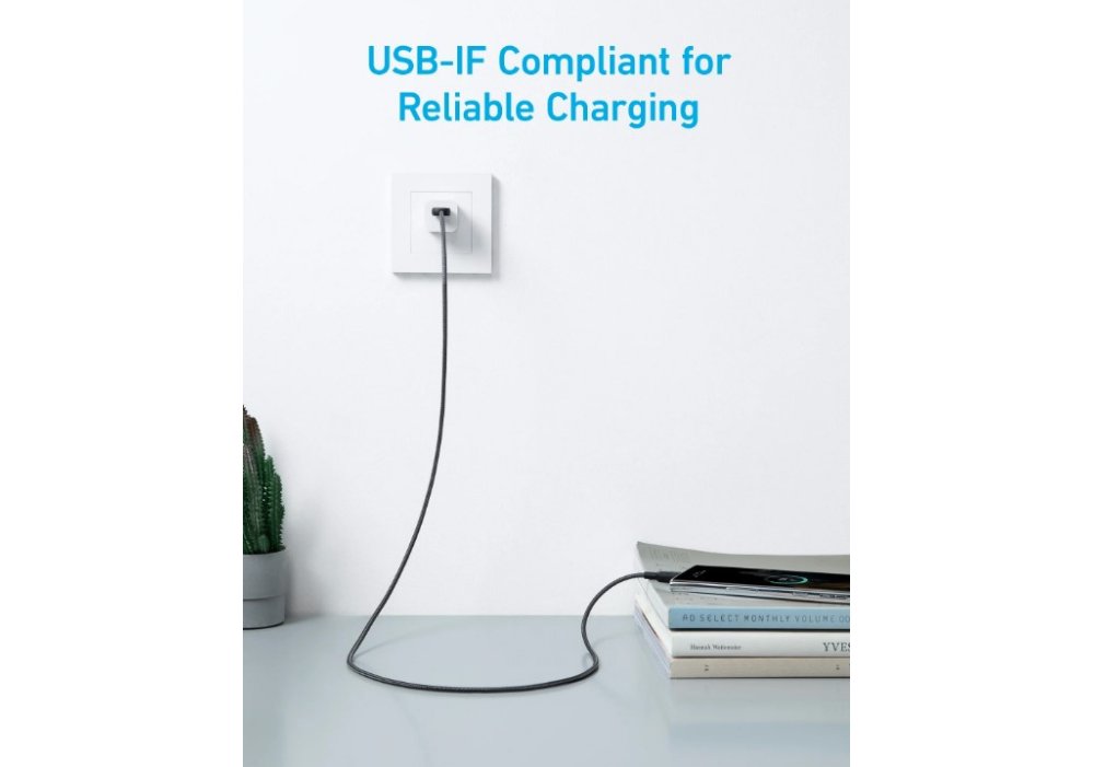 Кабель Anker 322 USB-A to USB-C - 0.9m Nylon Black