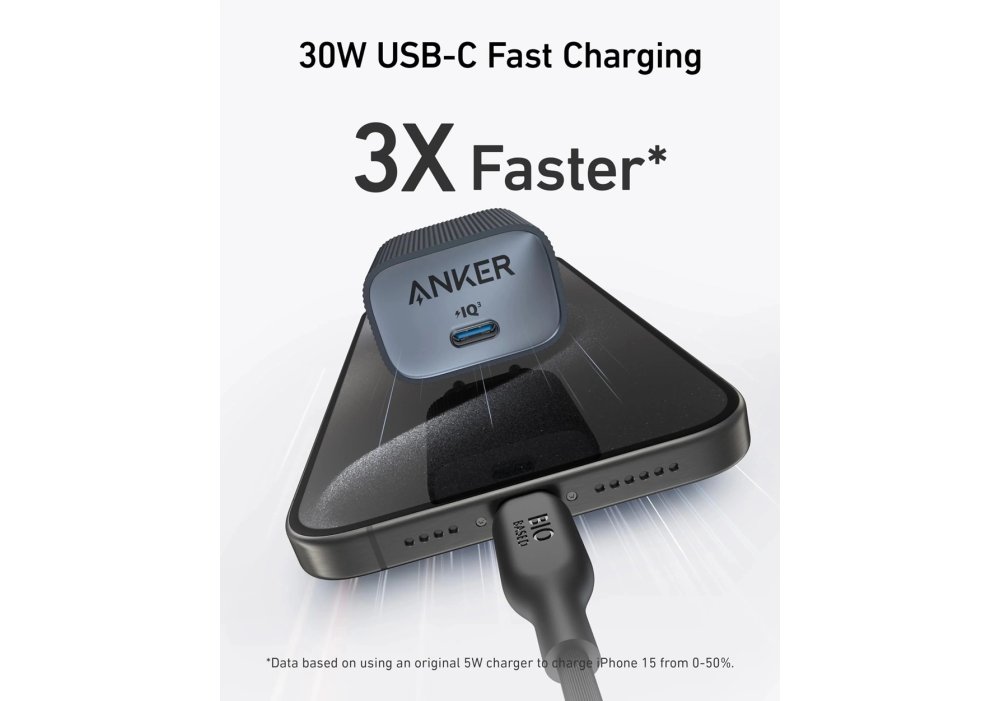 Зарядное устройство Anker PowerPort 511 Nano IV - 30W USB-C Black