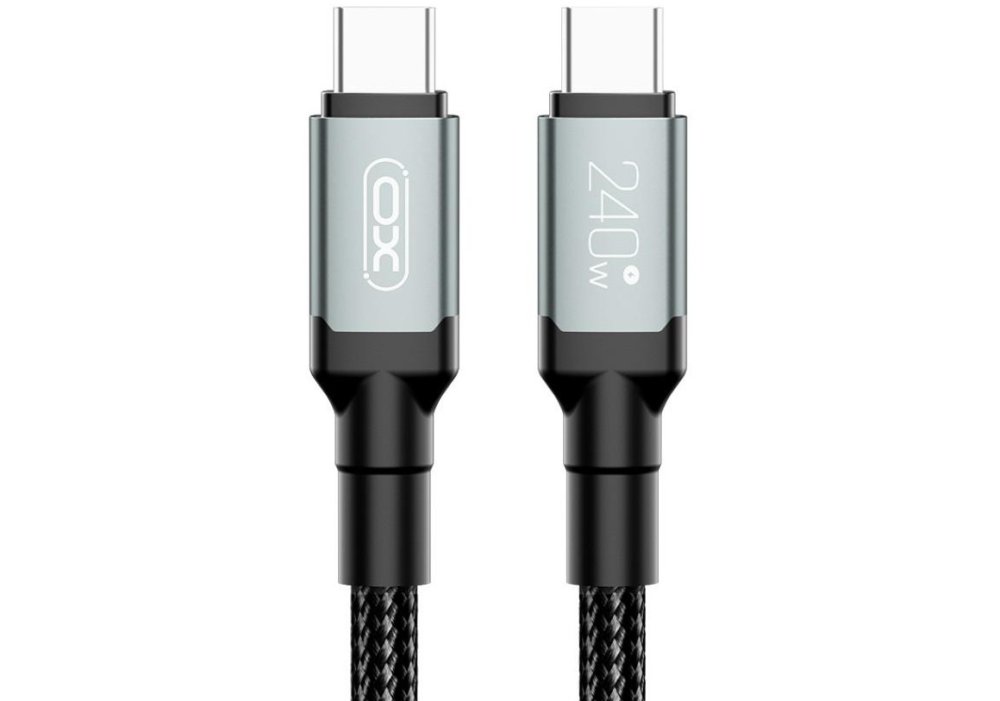 Кабель XO NBQ264A High Power Braided Type-C to Type-C - 240W - 1m Black