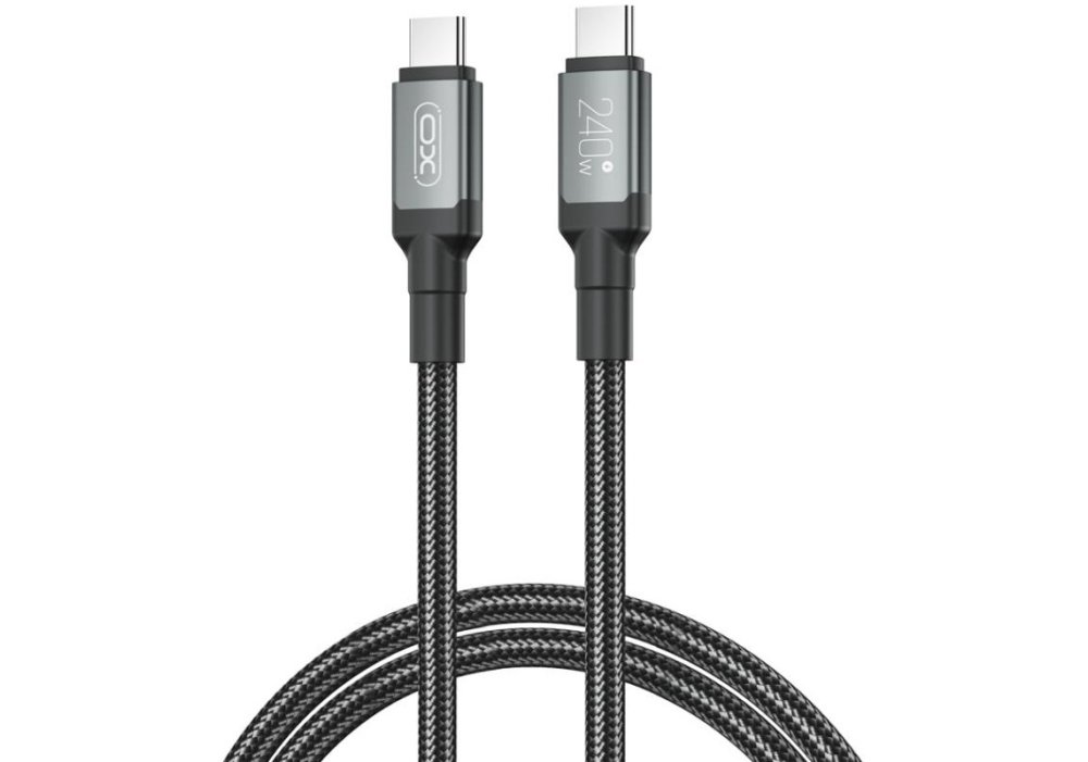 Кабель XO NBQ264A High Power Braided Type-C to Type-C - 240W - 2m Black