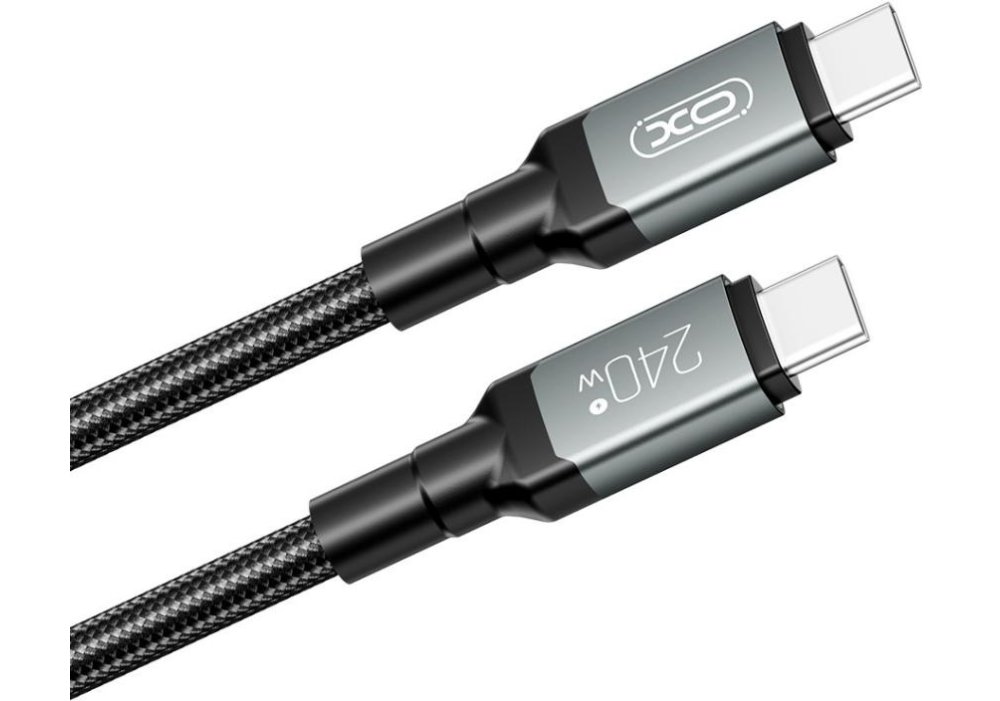 Кабель XO NBQ264A High Power Braided Type-C to Type-C - 240W - 2m Black