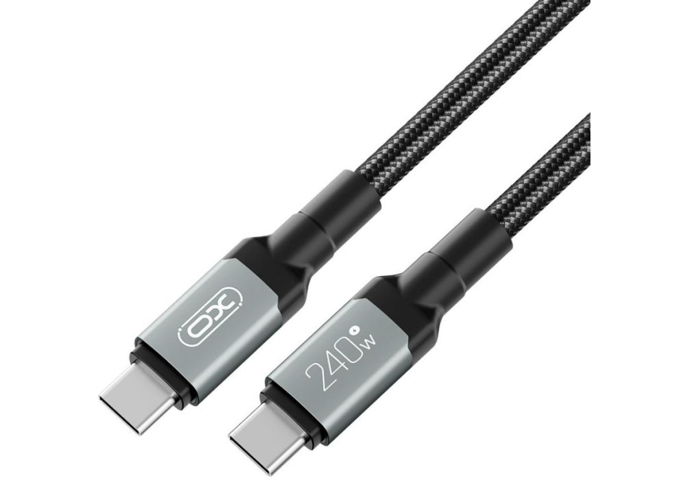 Кабель XO NBQ264A High Power Braided Type-C to Type-C - 240W - 2m Black