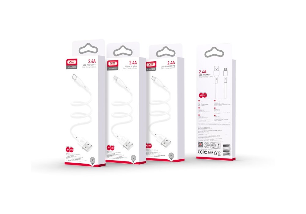 Кабель XO NB230 Rock Series USB-A to Micro - 1m White