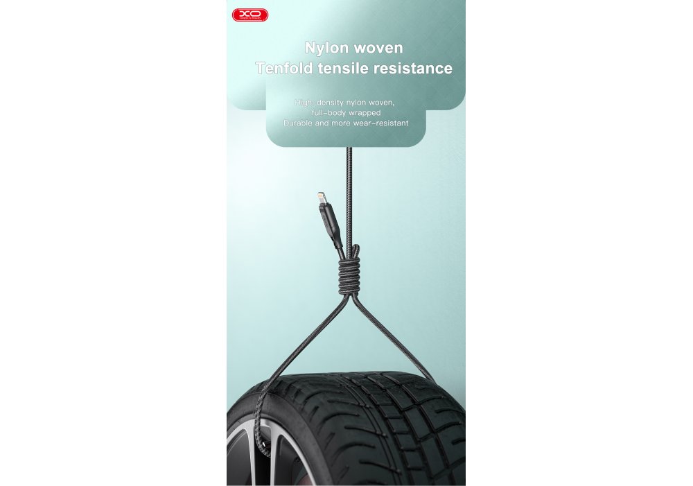 Кабель XO NB235 Zebra Series Braided USB-A to Type-C - 1m White