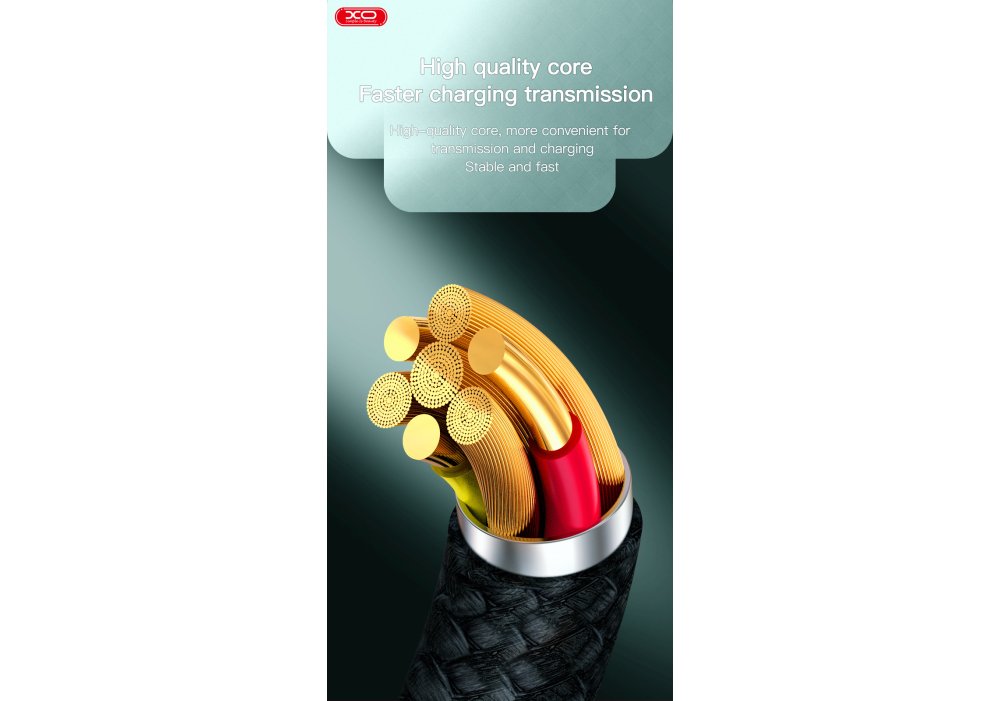 Кабель XO NB235 Zebra Series Braided USB-A to Type-C - 1m (Black)