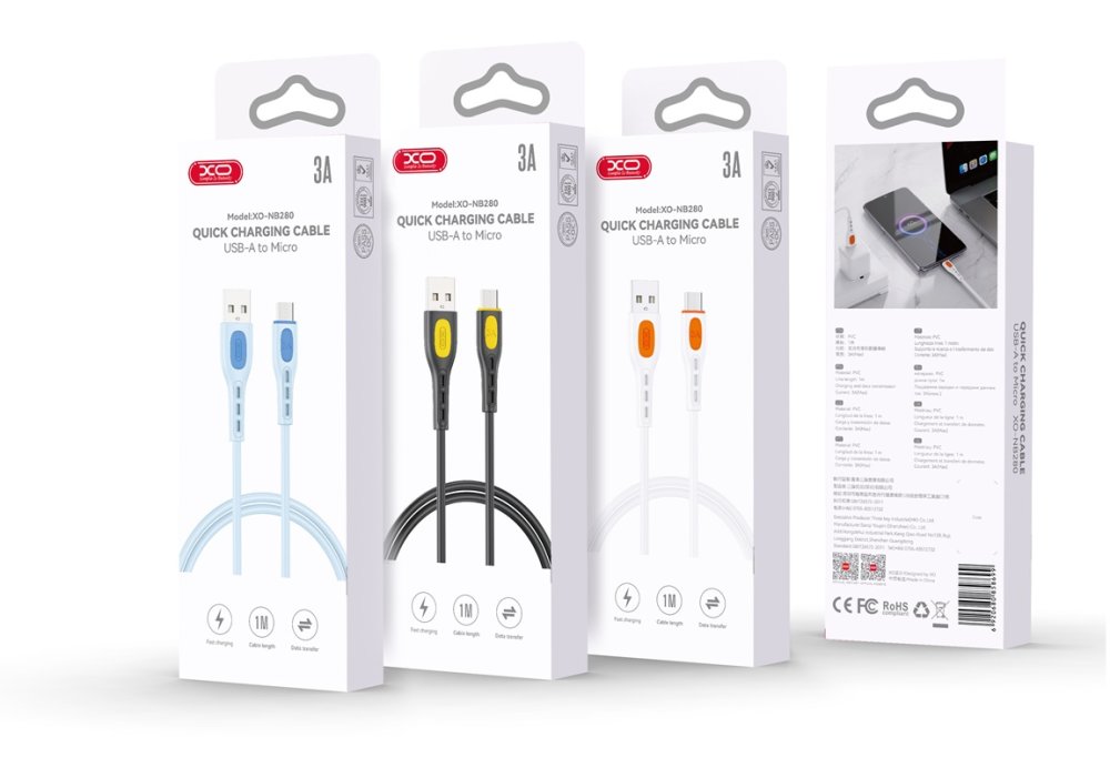 Кабель XO NB280 Jian Yan Series USB-A to Micro - 1m Black