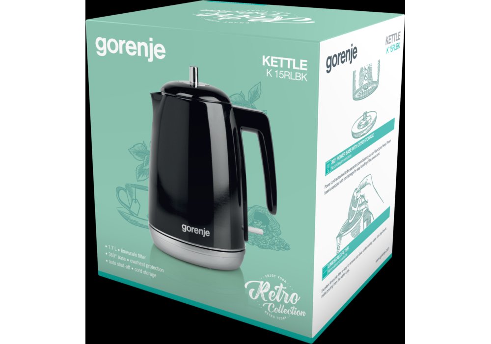 Електрочайник Gorenje K 15 RLBK (LD-K3042)