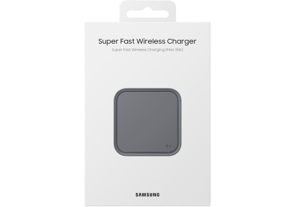 Зарядний пристрій бездротовий Samsung 15Вт з блоком живлення, сірий темний