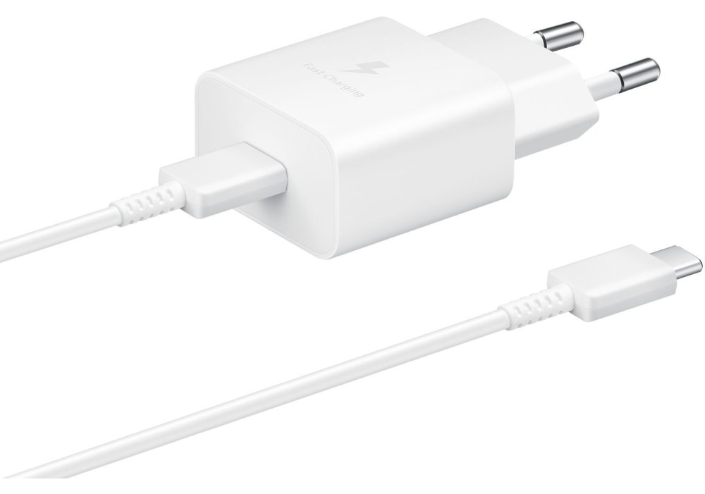 Мережевий зарядний пристрій Samsung 15W Power Adapter Type-C+Cable - White (EP-T1510XWEGEU)
