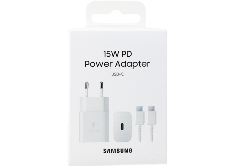 Мережевий зарядний пристрій Samsung 15W Power Adapter Type-C+Cable - White (EP-T1510XWEGEU)