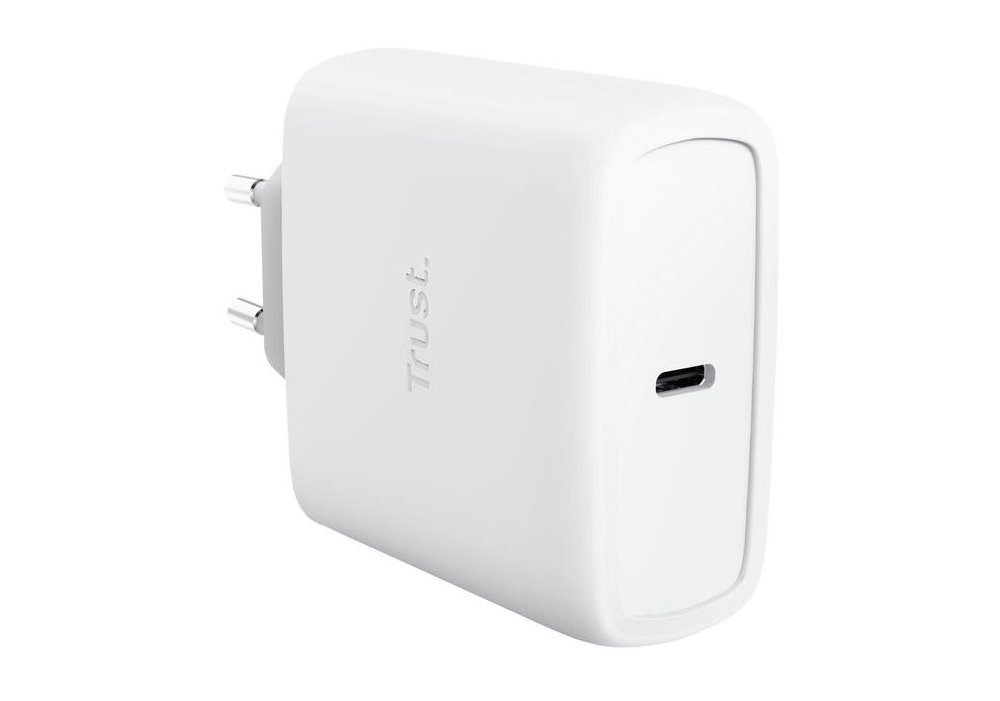 Зарядний пристрій мережевий Trust Maxo 65Вт, GaN, USB-C PD/PPS, білий