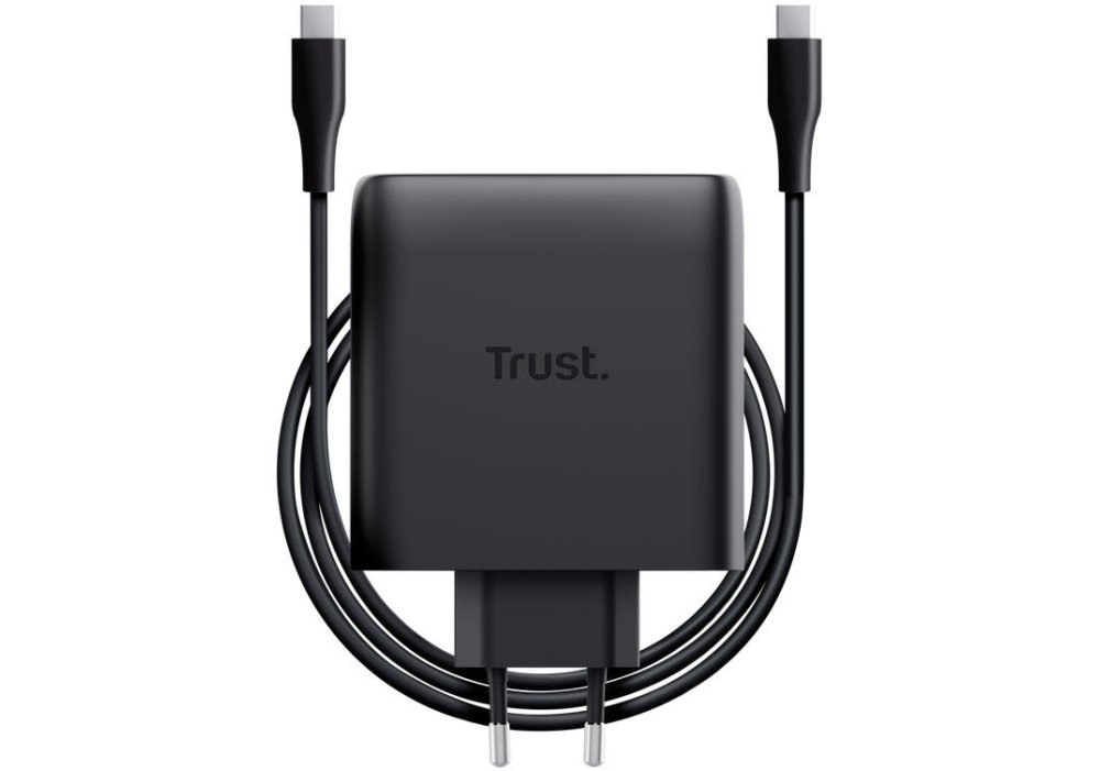Зарядний пристрій мережевий Trust Maxo 100Вт, GaN, 2xUSB-C ,PD/PPS, чорний