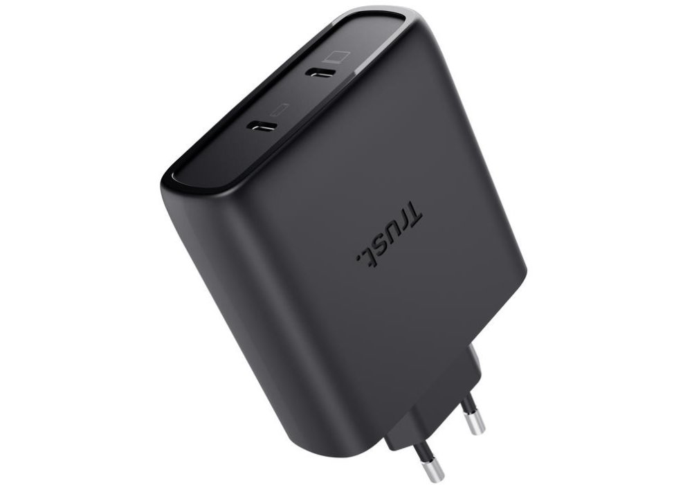 Зарядний пристрій мережевий Trust Maxo 100Вт, GaN, 2xUSB-C ,PD/PPS, чорний