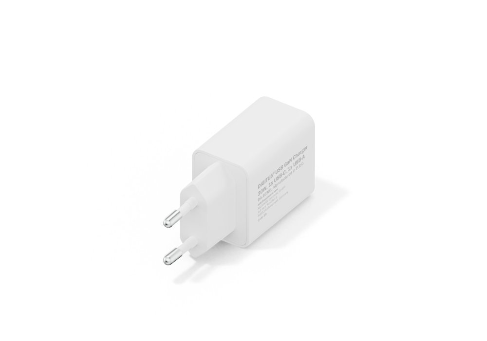 Зарядний пристрій DIGITUS GaN 1хUSB-C, 1хUSB-A, 30W