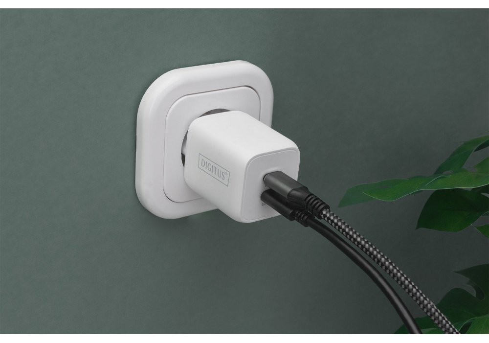 Зарядний пристрій DIGITUS 2хUSB-C, 65W, GaN
