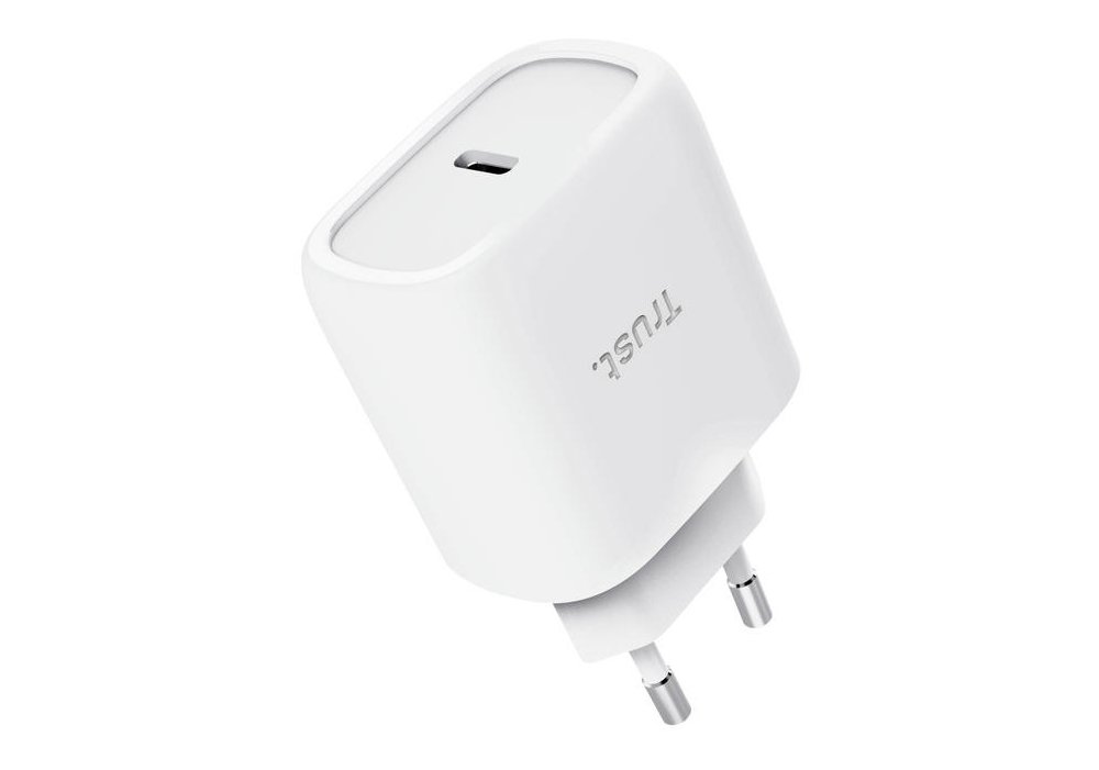 Зарядний пристрій мережевий Trust Maxo 45Вт, GaN, USB-C PD/PPS, білий