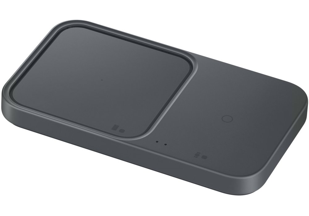 Зарядний пристрій бездротовий Samsung Duo 15Вт з блоком живлення, сірий темний