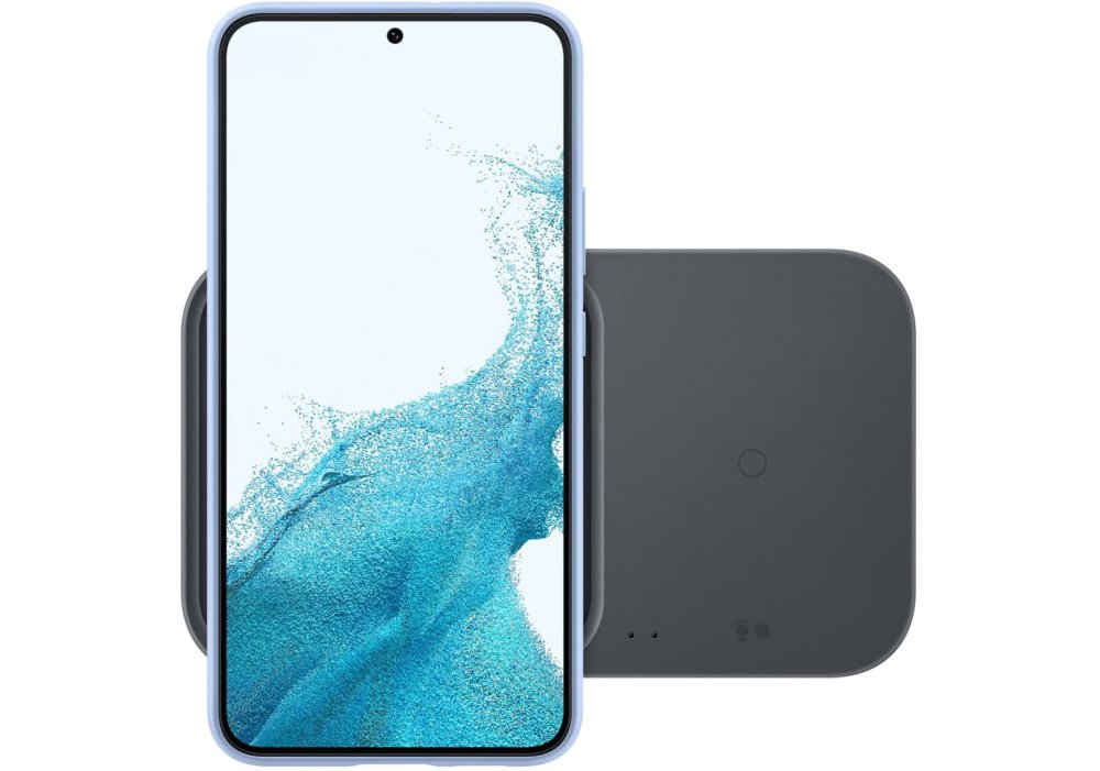 Зарядний пристрій бездротовий Samsung Duo 15Вт з блоком живлення, сірий темний