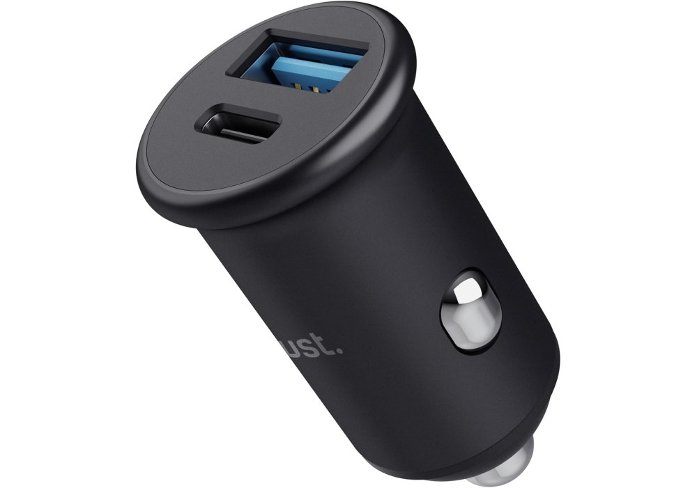 Автомобильное зарядное устройство Trust 38Вт USB-A/USB-C PD, QC, черный