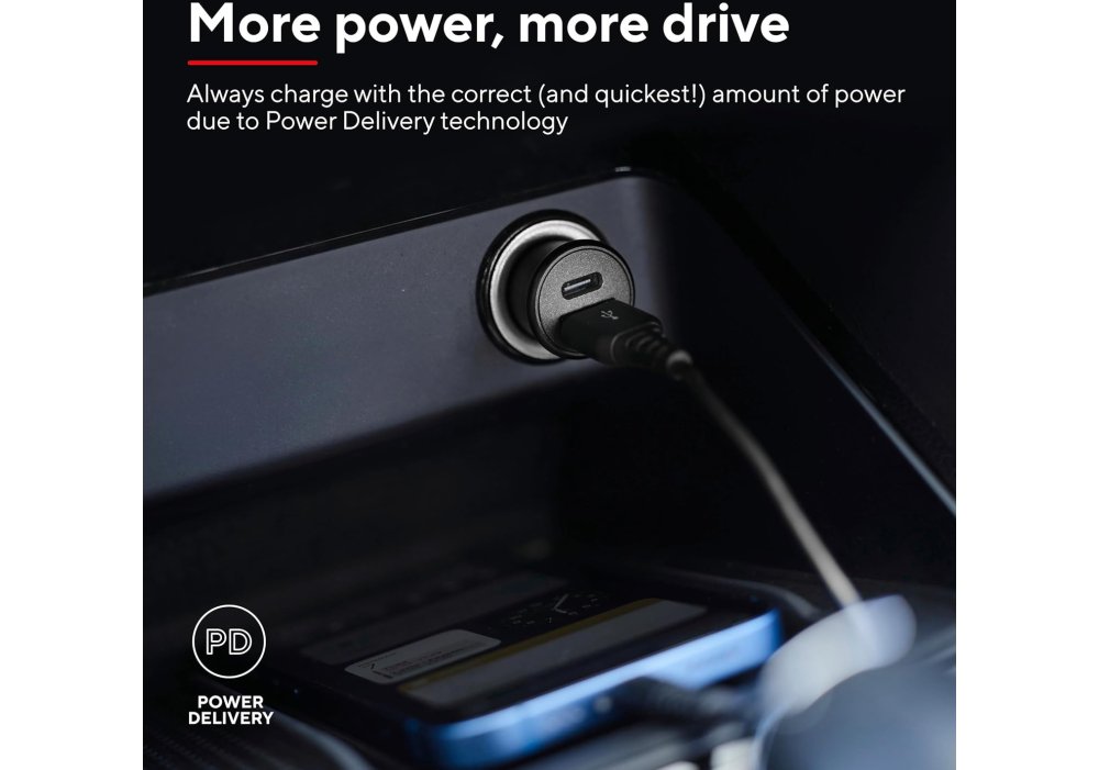 Автомобильное зарядное устройство Trust 38Вт USB-A/USB-C PD, QC, черный