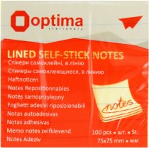 Стікери Optima, лінія 76x76, жовті пастель, 100 арк.