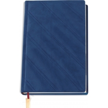 Щоденник недатований, А5,Cabinet, VIVELLA LAK, синій з мет.заклад та карманом