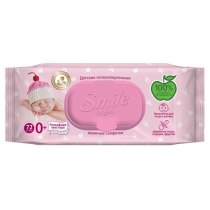 Серветки вологі з клапаном без спирту і ароматизаторів нейтральний PH Smile Baby 72 шт