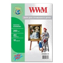 Фотобумага WWM A4, холст льняной, 260 г/м2, 10 л.