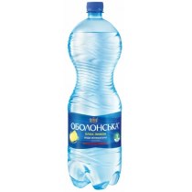 Вода мінеральна Оболонь Оболонская + лимон, сил/газ, 1л.
