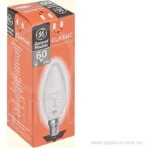 ЛАМПА General Electric 60Вт Е14 прозора 1шт
