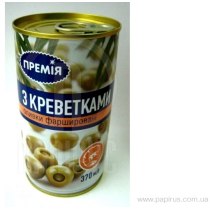 Оливки Премія зеленые фаршированные с креветками