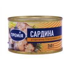 Сардина Премія атлантическая бланшированная, 240г