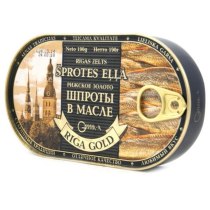 Шпроты Рижское золото в масле ключ, 190г