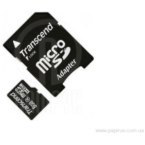 Карта памяти microSDHC 8Gb Transcend, кл.4 + SD адаптер
