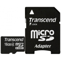 Карта пам'яті MicroSDHC 16Gb TRANSCEND Class 4 + SD adapter