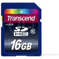 Карта пам'яті SDHC 16Gb Transcend, кл.10