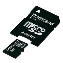 Карта пам'яті microSDHC 4Gb Transcend, кл.10 + SD адаптер
