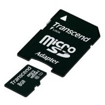 Карта памяти microSDHC 4Gb Transcend, кл.10 + SD адаптер