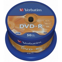 Диск DVD-R VERBATIM Cake, 4.7Gb, 50шт, 16х