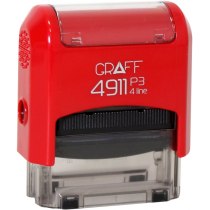 Оснастка автомат., GRAFF 4911 P3 "GLOSSY" пласт., для штампа 38х14мм, червона