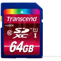 Карта памяти SDXC 64Gb Transcend, кл.10