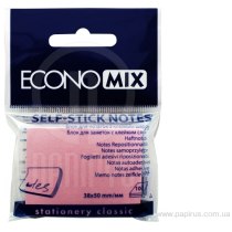 Стикеры Economix, 38х50, розовые, 100л.