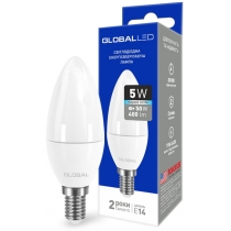 Лампа світлодіодна C37 CL-F 5W 4100K 220V E14 AP, Global Джерела світла